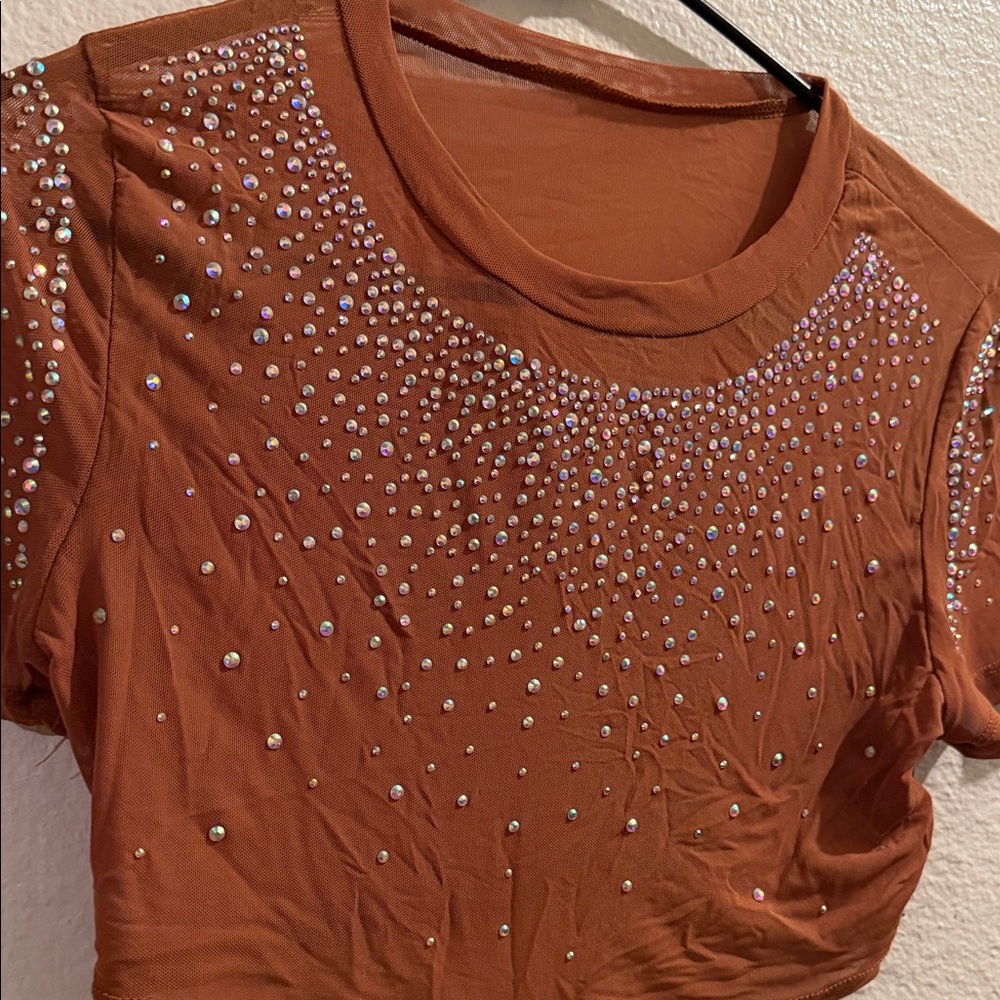 Embellished Rust Top